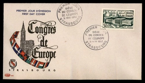 Mayfairstamps France FDC 1952 Conseil de Europe Strasbourg Flags First Day Cover
