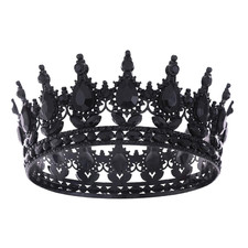 Black Queen Crown for Women Crystal Tiara for Women Rhinestone Wedding Headband