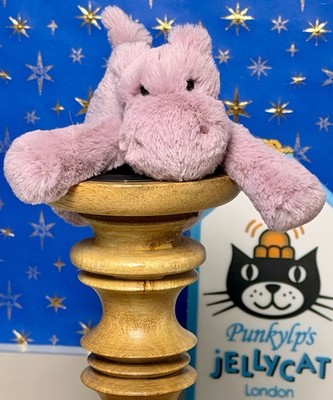 Authentic Jellycat TINY SMUDGE HIPPO 7'' Plush + Tag Shield NWT Fast Shipping  