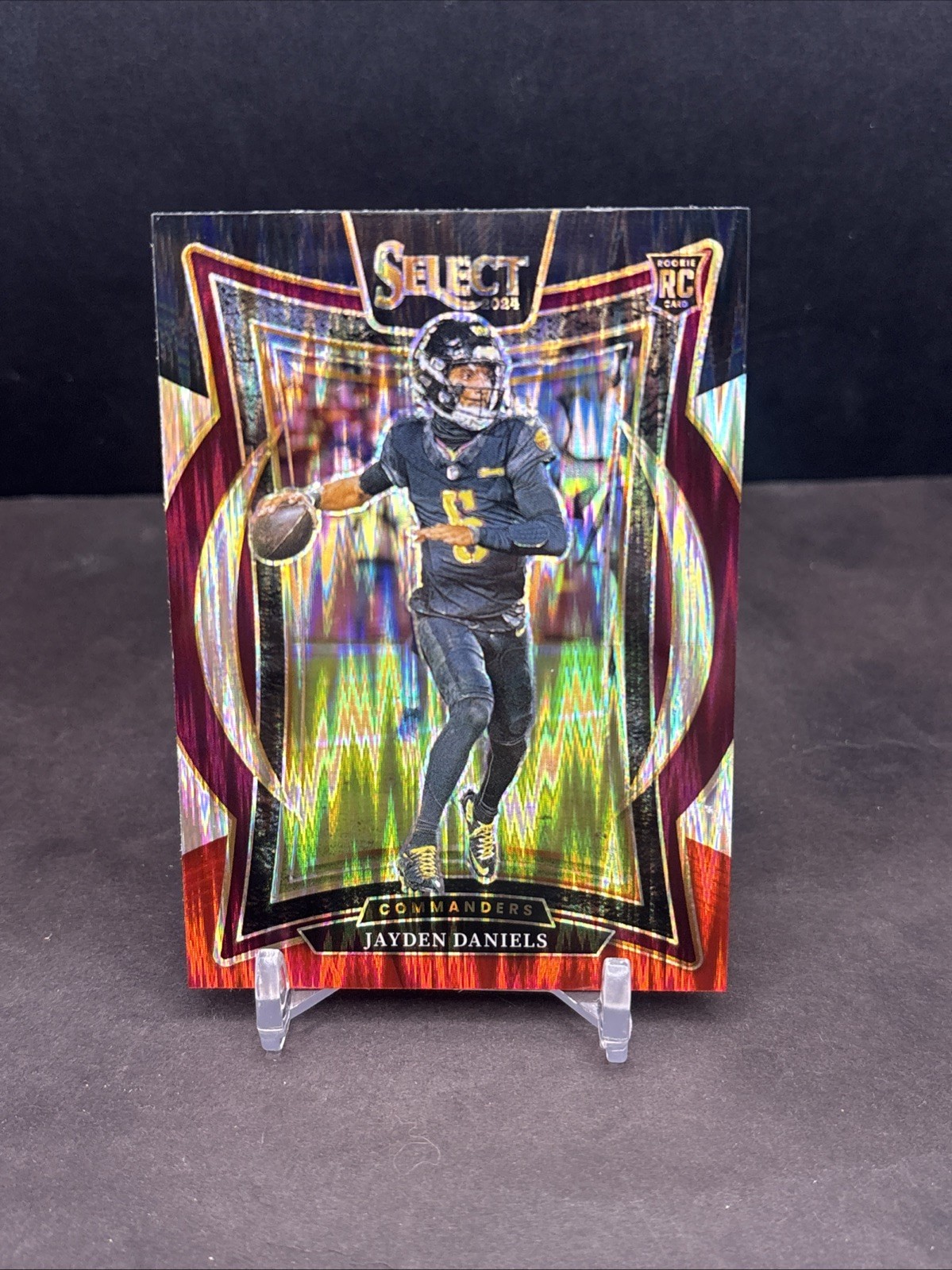 Jayden Daniels Panini Select #26 Black & Red Shock