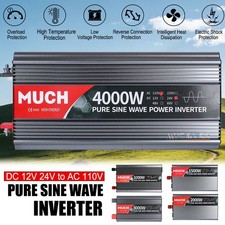 Car Power Inverters 2000W 3000W 4000W Pure Sine Wave DC 12V 24V to AC 110V 120V