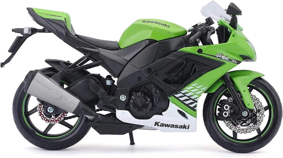 1/12 Kawasaki Ninja ZX-10R Green Diecast Motorcycle Finished Product 10011 - Image 2 of 4