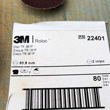 3M Roloc 361F 2in 80 Grit Fine TR Type 3 Cloth Alum Oxide Disc 22401