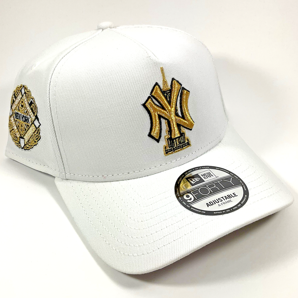 New Era NY Yankees White Gold Empire Exclusive 9FORTY A-Frame