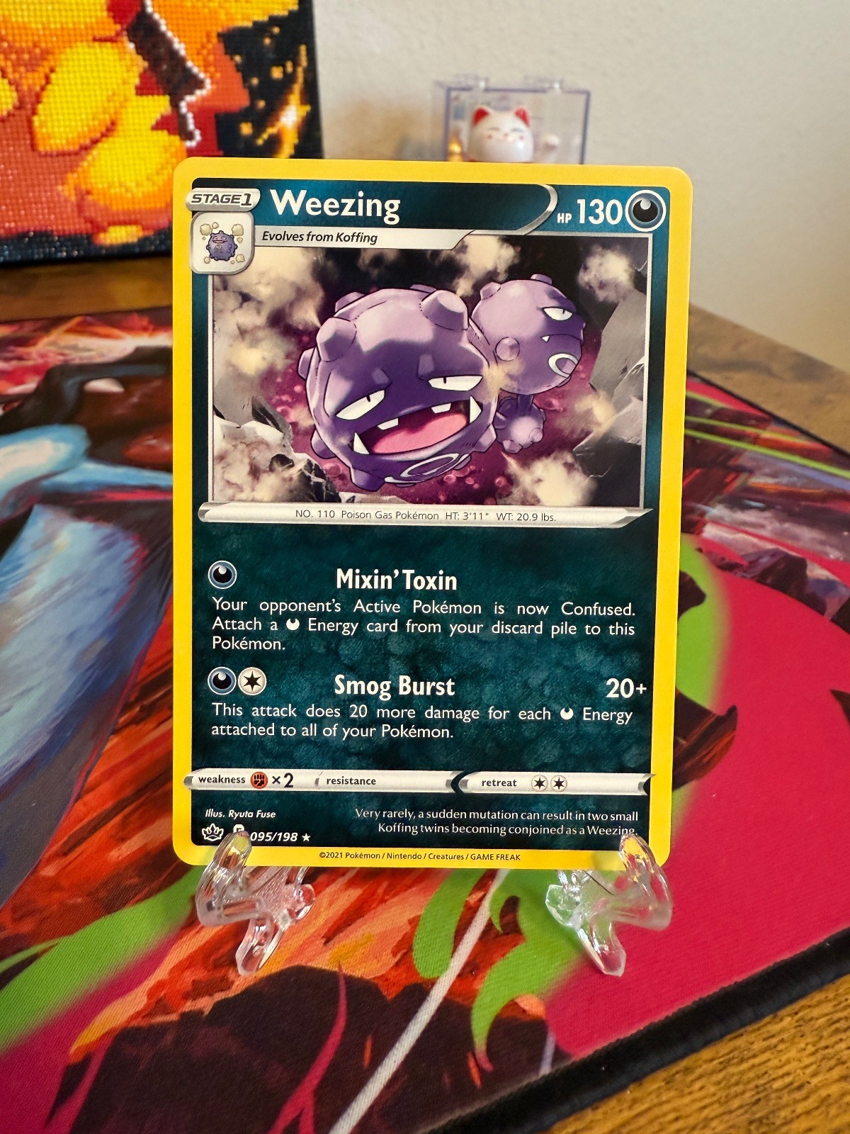 Pokemon Weezing 095/198 Rare TCG 2021 Chilling Reign Card