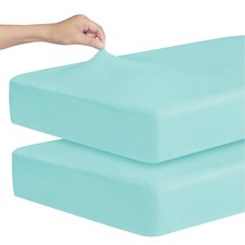 Stretchy Crib Sheets for Boys or Girls, 2 Pack Baby Crib Sheets Fitted for St...