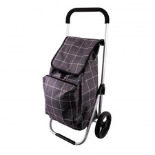 Karlstert Deluxe Shop Trolley  Grey Grid