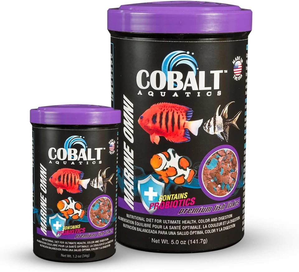Cobalt Aquatics Marine Omni Flakes - Comida para peces con calamar, salmón y espirulina 5 oz Foto 3 de 4