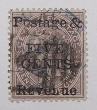 CEYLON QV CLASSIC 1885 5c On 24c Brown-purple (SG182) - Superb Used - £600