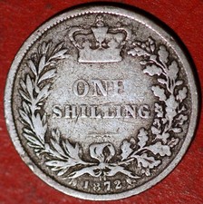 1872 Great Britain Shilling Victoria KM# 734.2