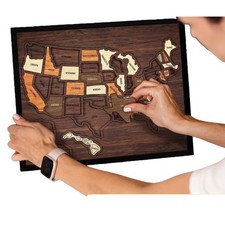 USA Travel Map, Wooden USA Map Puzzle, Perfect Wooden USA Wall Art Travel, D cor
