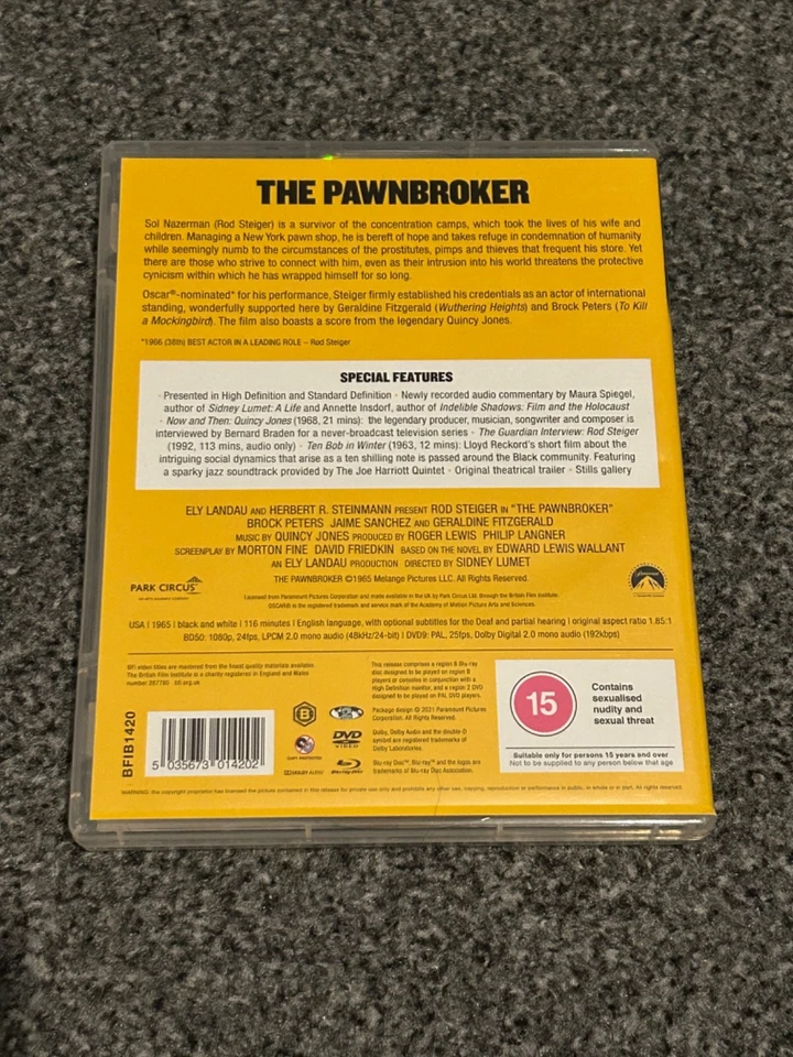 The Pawnbroker [1965] [Blu-Ray / DVD] BFI Dual Format. Rod Steiger. - Image 3 of 3