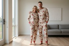 Retro Western Pajama Set  Vintage Cowboy Rodeo Print Adult PJs