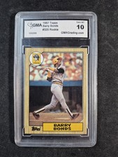 1987 Topps Barry Bonds ROOKIE RC #320 GMA 10 GEM MINT Baseball Card!! Pirates. rookie card picture