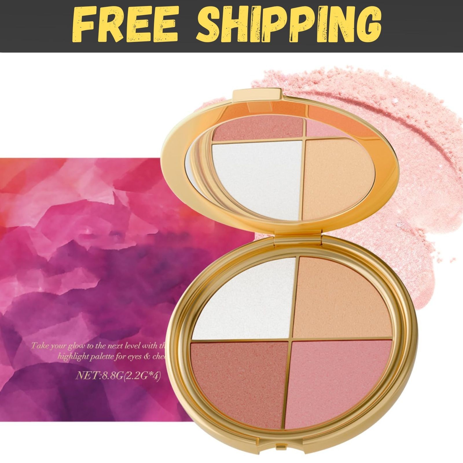 Glow Wardrobe Palette, Highlighting Eye & Cheek Palette - Rich Glow Shades