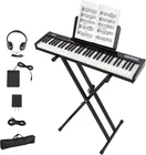 Semi-Weighted 61 Key Electric Piano Portable with Stand Adapter for Beginner Pro