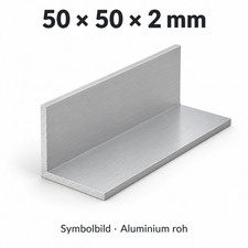 Aluminium Winkelprofil 50x50x2 mm roh 1450 mm Zuschnitt