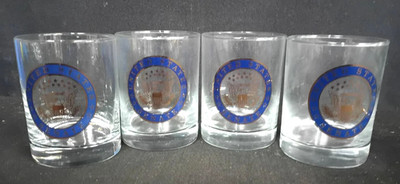 Vintage United States  Senate  Bar Glasses  - T Loft? Set Of 4 W/ original box!