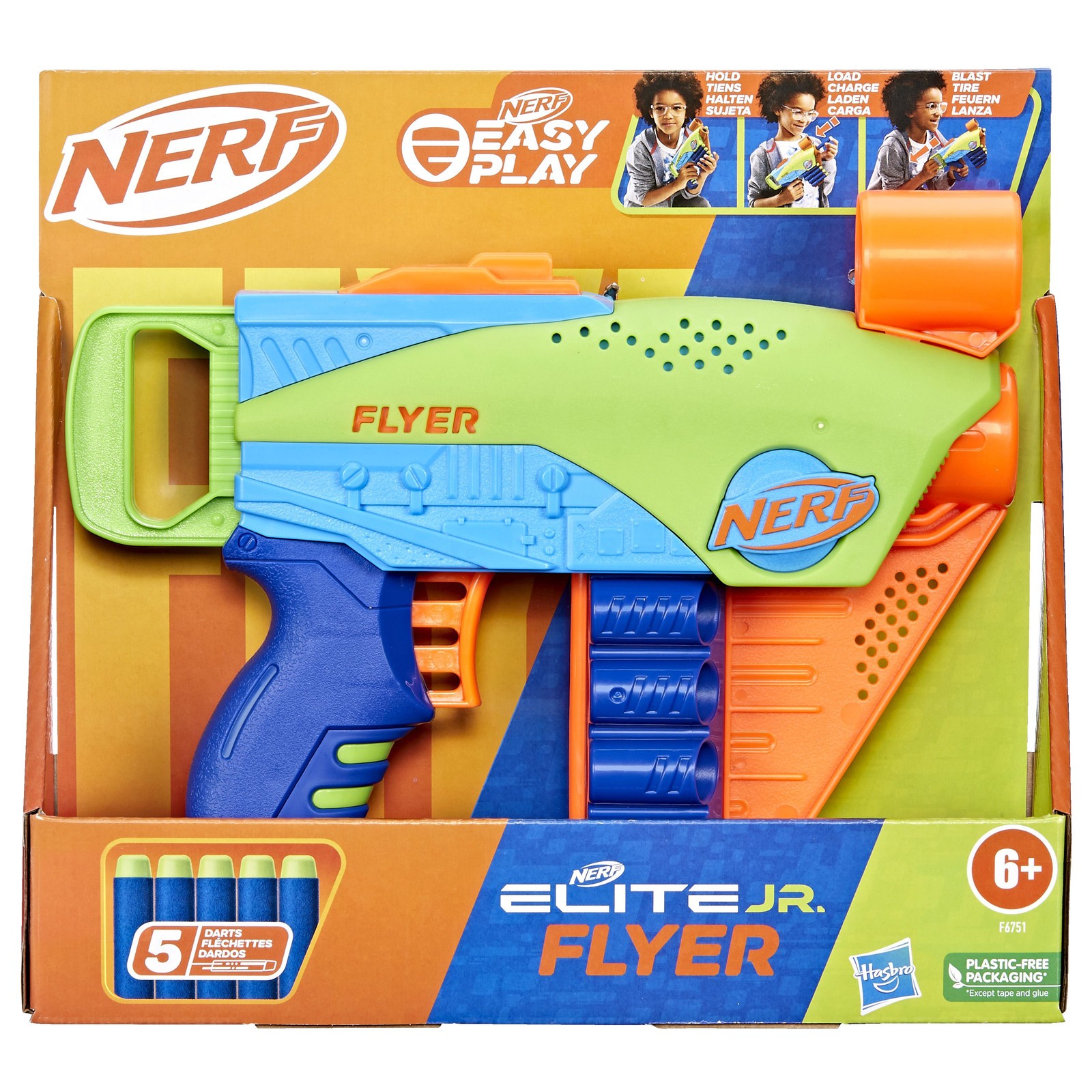 ИГРОВОЙ бластер HASBRO F6751EU4 Nerf ELITE JR Flyer от HASBRO GAMING Мехрфарбиг 2590₽