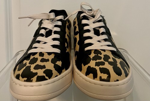 Zapatillas informales Coach para mujer de cuero con estampado animal talla 7