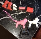 3 Htf Topper Dawn Doll Plastic Poodle Dogs Black White Pink , Radio, Purse,shoes