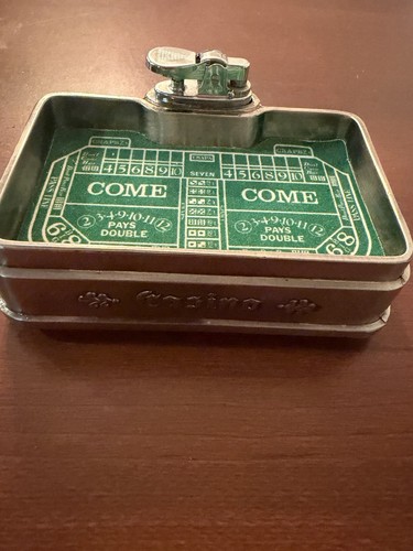 Vintage 1980s Commits Of London Craps Casino Table Lighter and Ashtray, Sparks