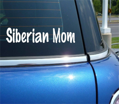 #ad SIBERIAN MOM HUSKY DOG PET FUNNY DECAL STICKER ART CAR WALL $2.45