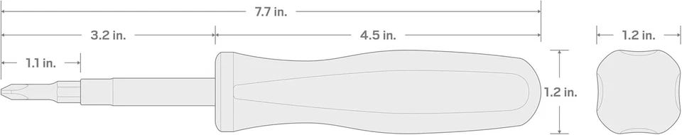 TEKTON 6-in-1 Phillips/Slotted Multi-Bit Driver #1 x 3/16 in., #2 x 1/4 in. - Image 2 of 4