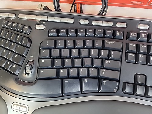 Microsoft Natural Ergonomic Keyboard USB 4000 V1.0 KU-0462 With Riser & Box - Photo 5/21