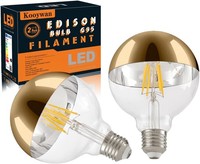LED Kopfspiegel Gold G95 E27 Filament Lampe 6 Watt 2700K Warmweiß Goldene Krone