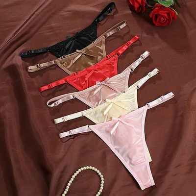 1 Pack Lot Sexy Womens Satin Panties Thongs G-string Lingeries Underwear