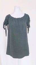 Lulu's Size Small Al Fresco Evenings Off The Shoulder Mini Dress Olive Green