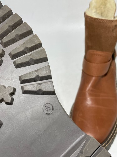Braun Leder Wildleder Messing Schnalle Fell gefüttert Stiefeletten Damen UK 6 #CSGA1342 - Bild 6 von 7