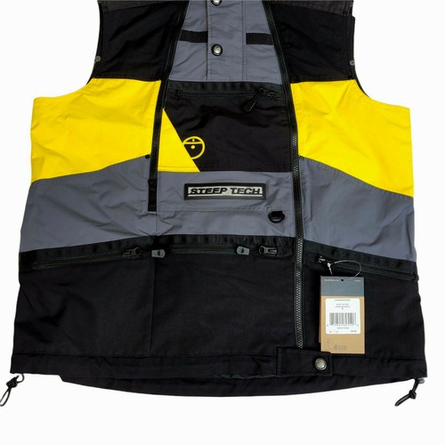 The North Face Mens Medium Steep Tech Full Zip Apogee Vest Yellow Black - Picture 3 of 10