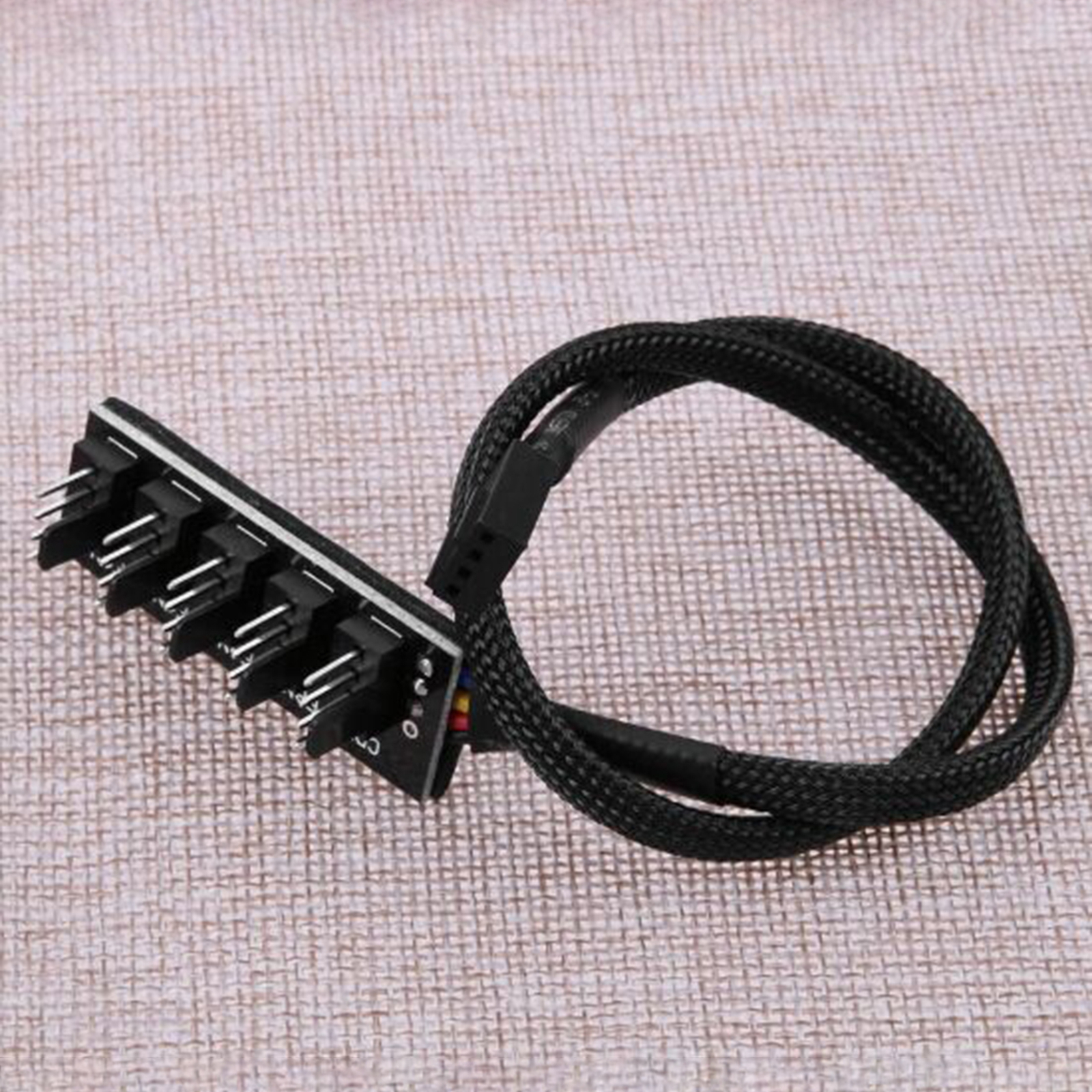 Pc Fan Splitter Cable Space Saving Reliable 4 Pin 1 to 5 Pwm Fan Hub Nylon Mesh eBay