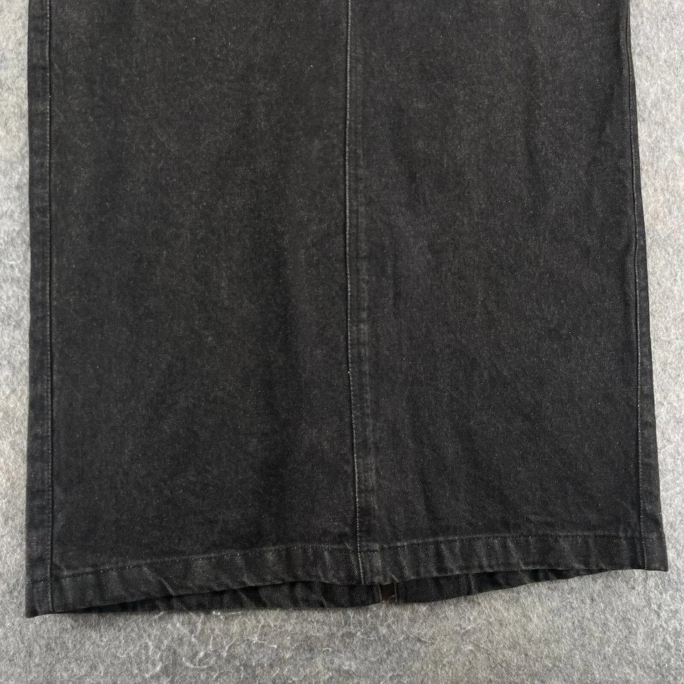 Vintage Gap Long Black Denim Skirt Womens 14 Work Force Pockets Zipper Slit - Image 2 of 4