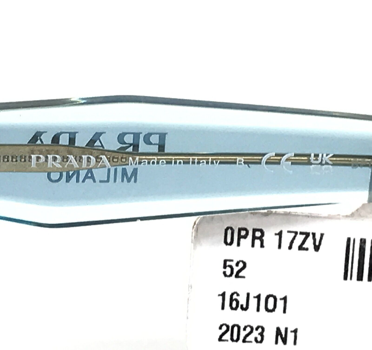 Prada Eyeglasses Frames VPR17Z 16J-1O1 Crystal Blue Square Prada Eyeglasses Frames VPR17Z 16J-1O1 Crystal Blue Square