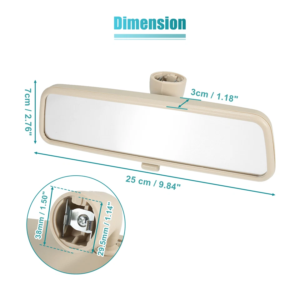Beige Car Interior Inner Rearview Mirror for Volkswagen Jetta MK4 1999-2004 - Image 4 of 4