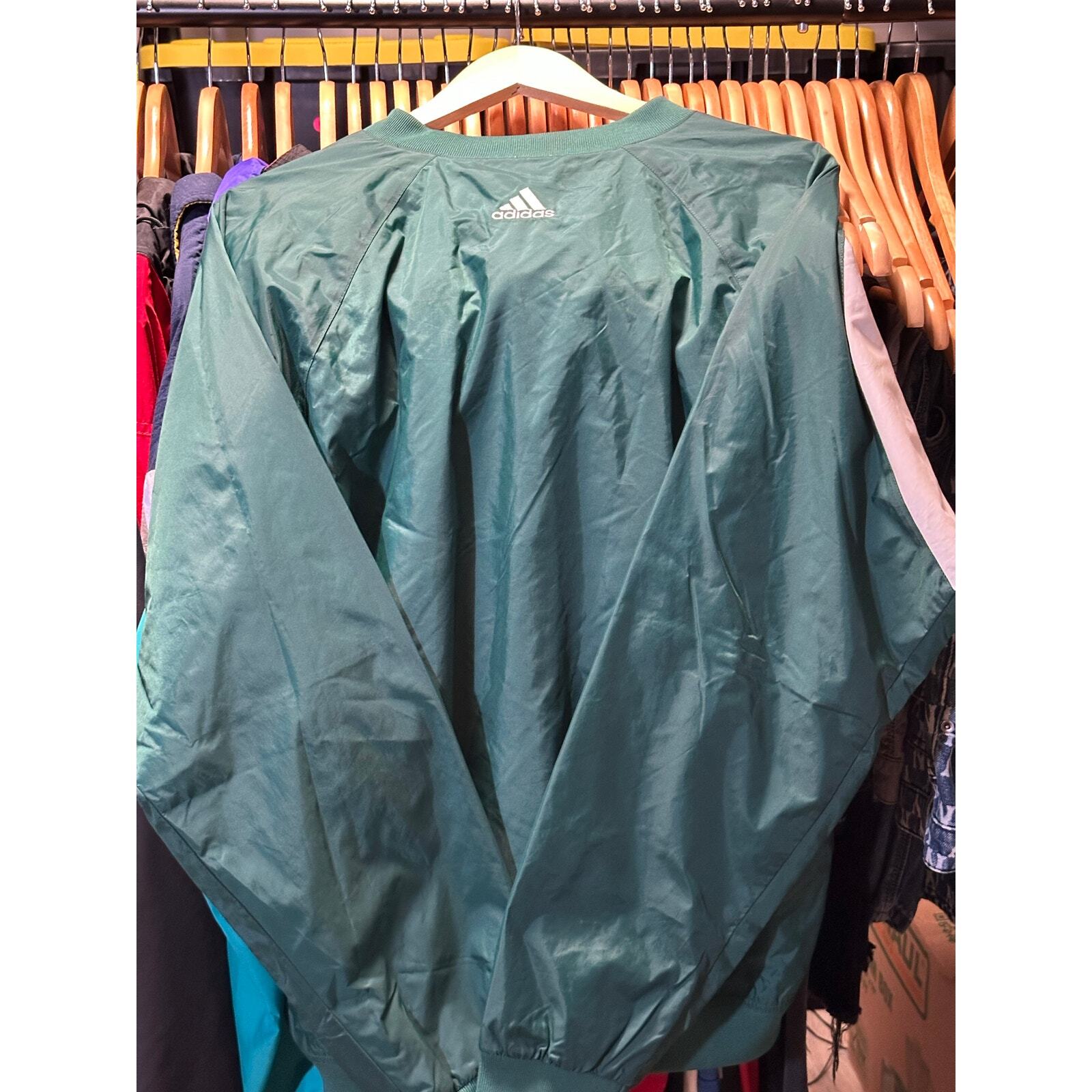 Green adidas pull over jacket - image 3