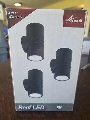 Ansell Reef LED 2 x 5w bi directional White IP65 Rated cct Black  