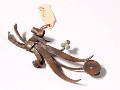 Czech Vintage Deco handmade metal flower pin brooch making element finding