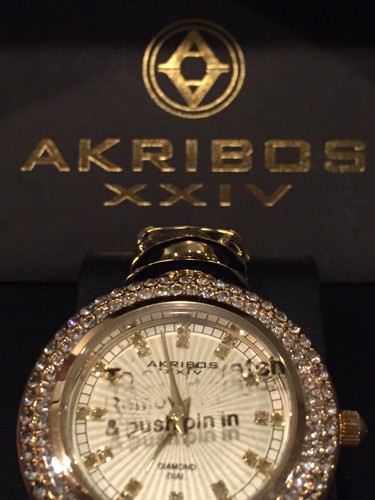 New in Box Akribos XXIV AK804 Diamond Accented Bezel Dial Women's Watch - Picture 3 of 12