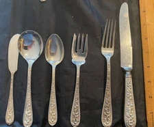 STIEFF CORSAGE  STERLING SET FOR 8 WITH 6 PIECES PER SETTING TOTAL 48 PIECES