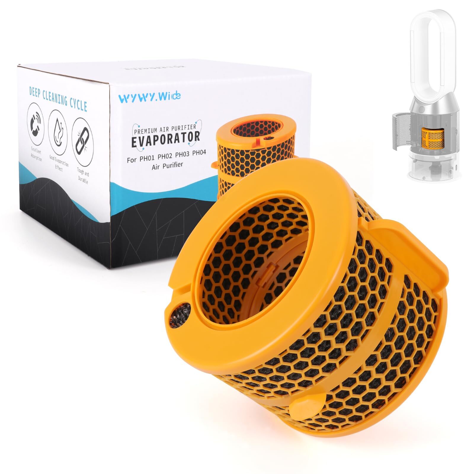 Air Purifier Carbon Fiber Evaporator Filter Replacement for Dyson PH01 PH02 P...-image