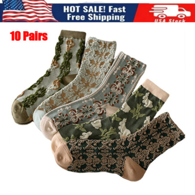 Women's Vintage Mid-Calf Socks High-Elasticity Winter Warm Stereoscopic Soft