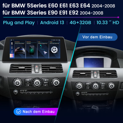 10.25'' DAB CarPlay Android13 4+32GB Autoradio Navi Für BMW E60 E61 E63 E90 E91