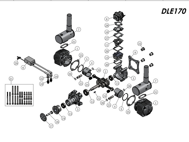 DLE DLE 55 DLE 111 DLE 222 Pistone Part 20 21 22 - Foto 10