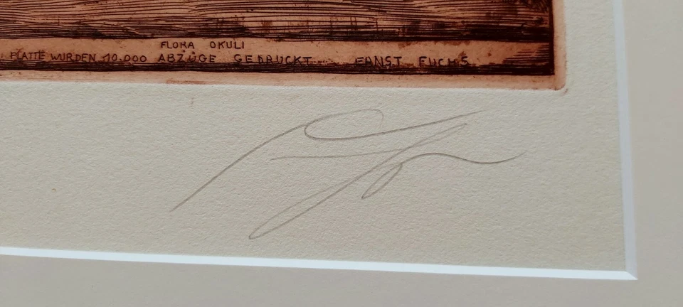 Ernst FUCHS (1930-2015) Orig. Radierung Anno 1975 #224-IIIa FLORA OKULI (#4517) - Bild 4 von 4