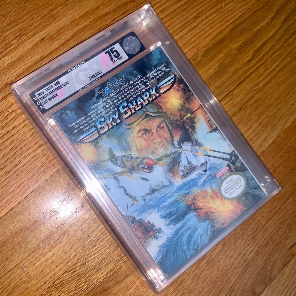 Brand New NES Sky Shark 1989 Factory Sealed Game VGA 75 Graded Nintendo H-Seam - Image 3 of 4