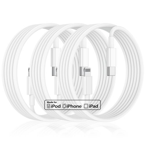 Paquete de 3 cables de carga USB C tipo C de 10 pies para iPhone 14 13 12 11 X XR - Imagen 1 de 7